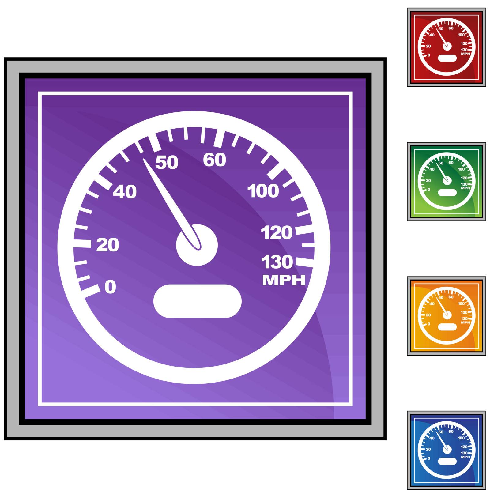A set of icons of a speedometer.