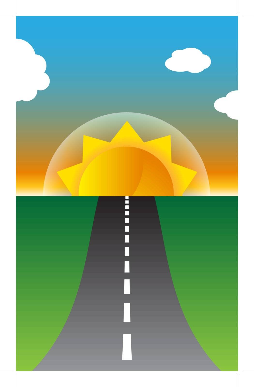 An image representing a sunny road.