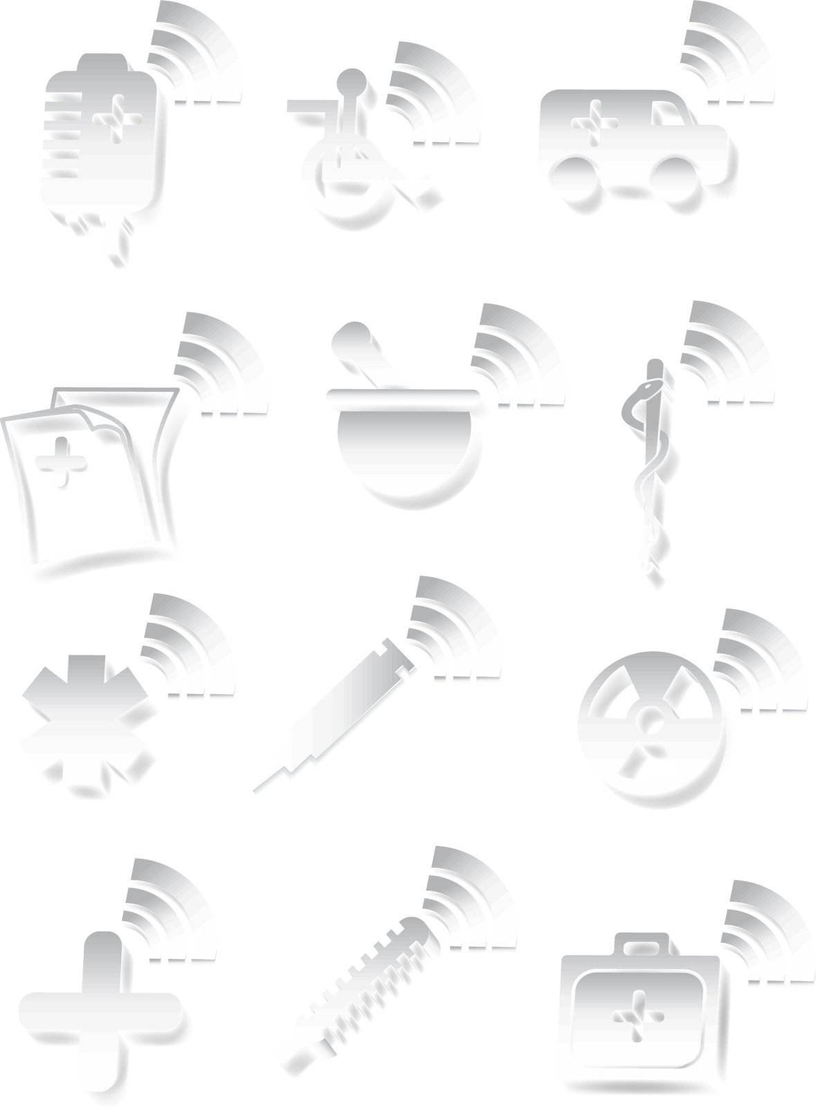 Medical 3D Icon Set - Black and White by cteconsulting