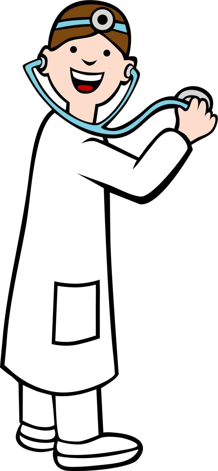 Doctor with stethoscope isolated on a white background.