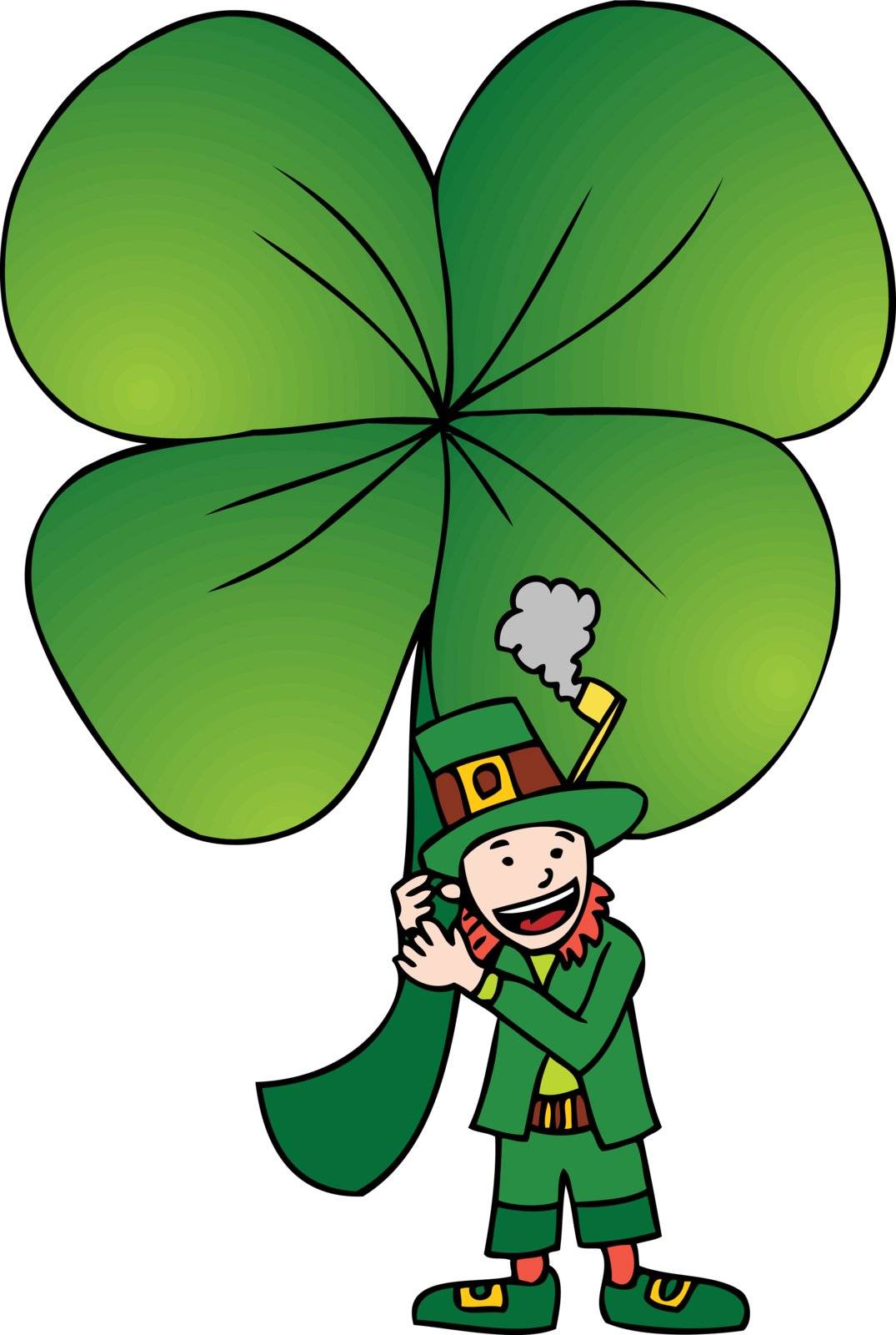 Image of a Leprechaun and four-leaf clover.