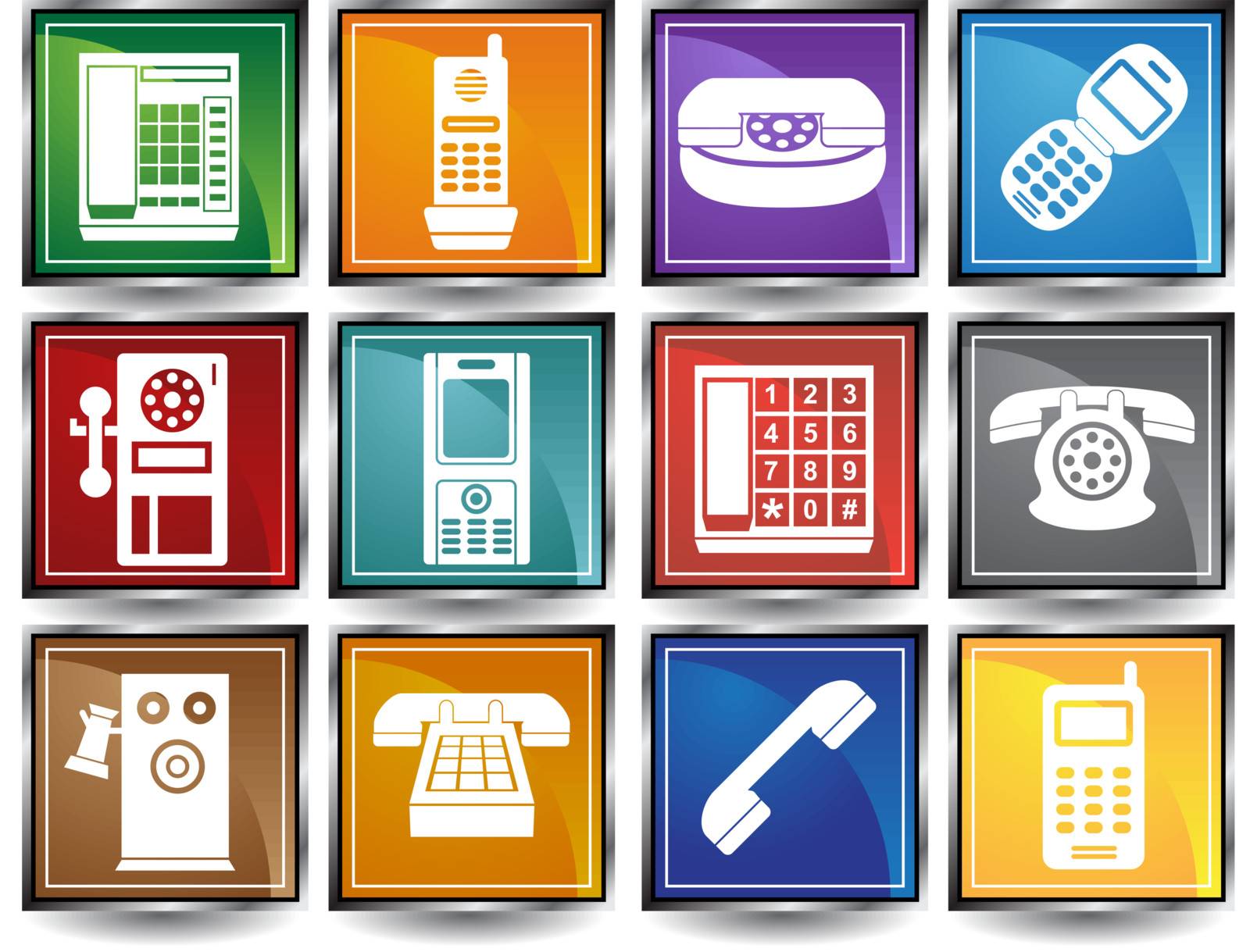 An image of a phone icon set.