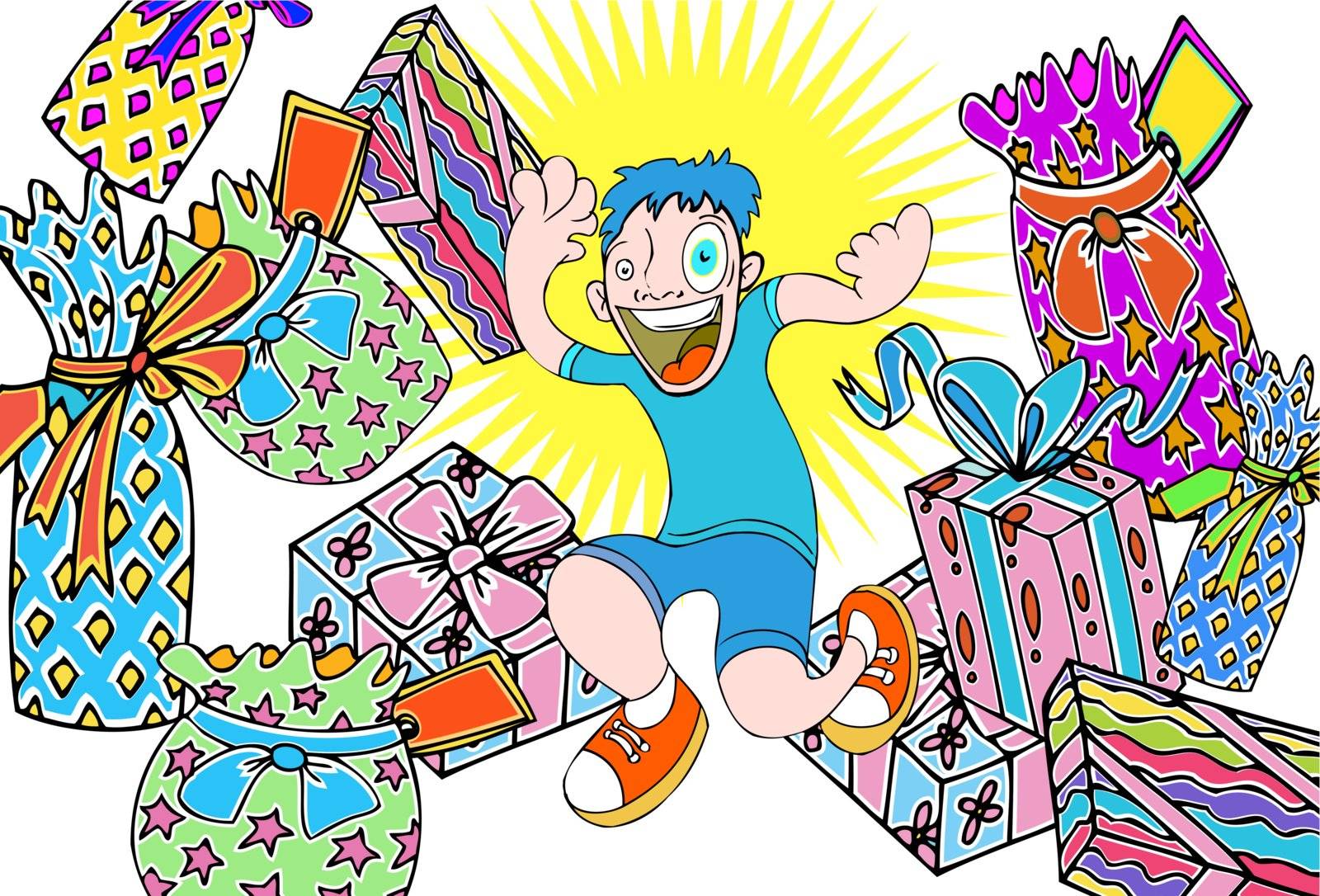 Kid gets so many presents!