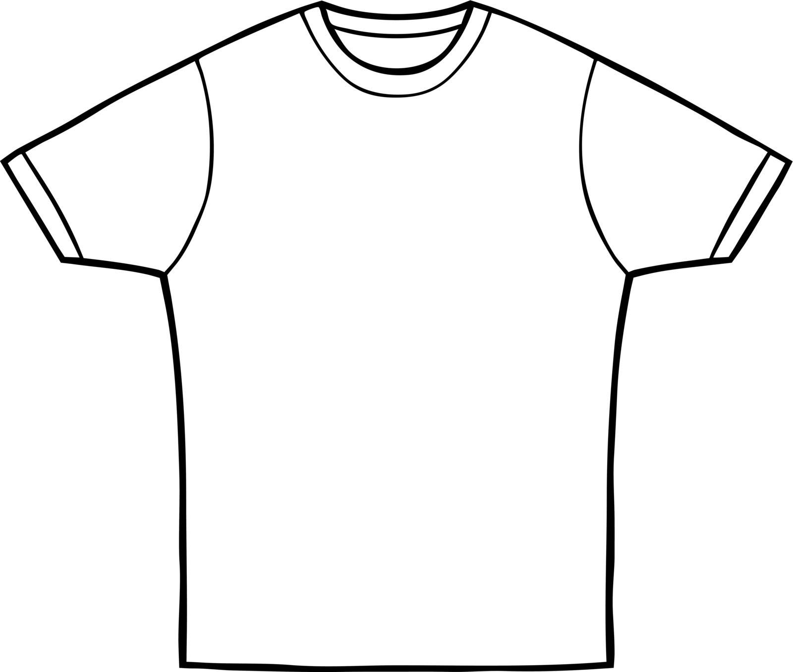 Clothing line art - t-shirt - black and white.