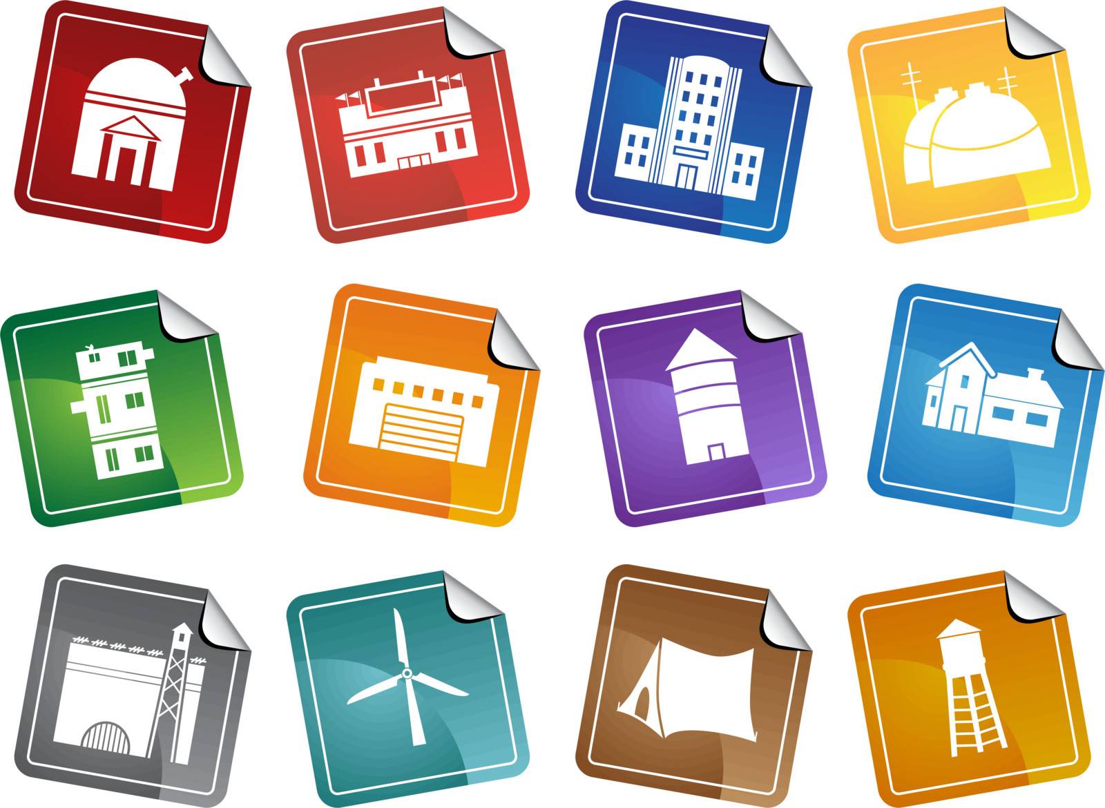 Building Structure Set - Sticker by cteconsulting