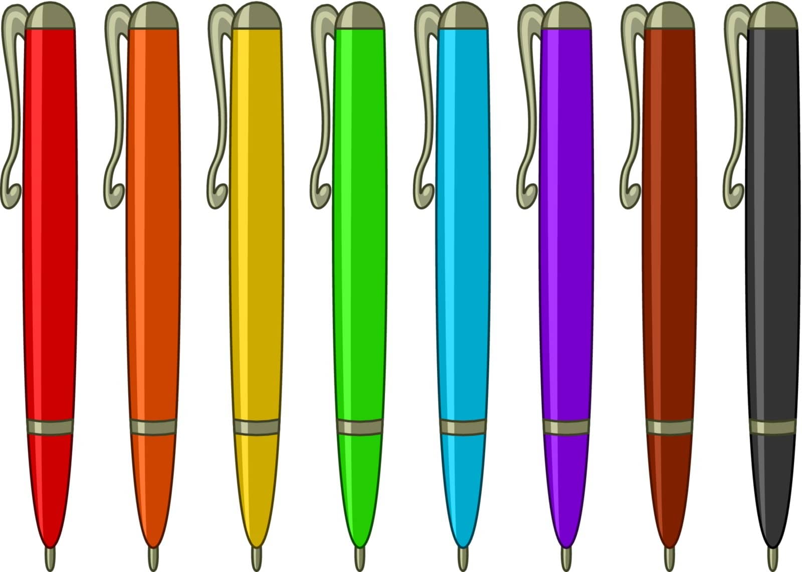 Set of multicoloured pens by alexcoolok