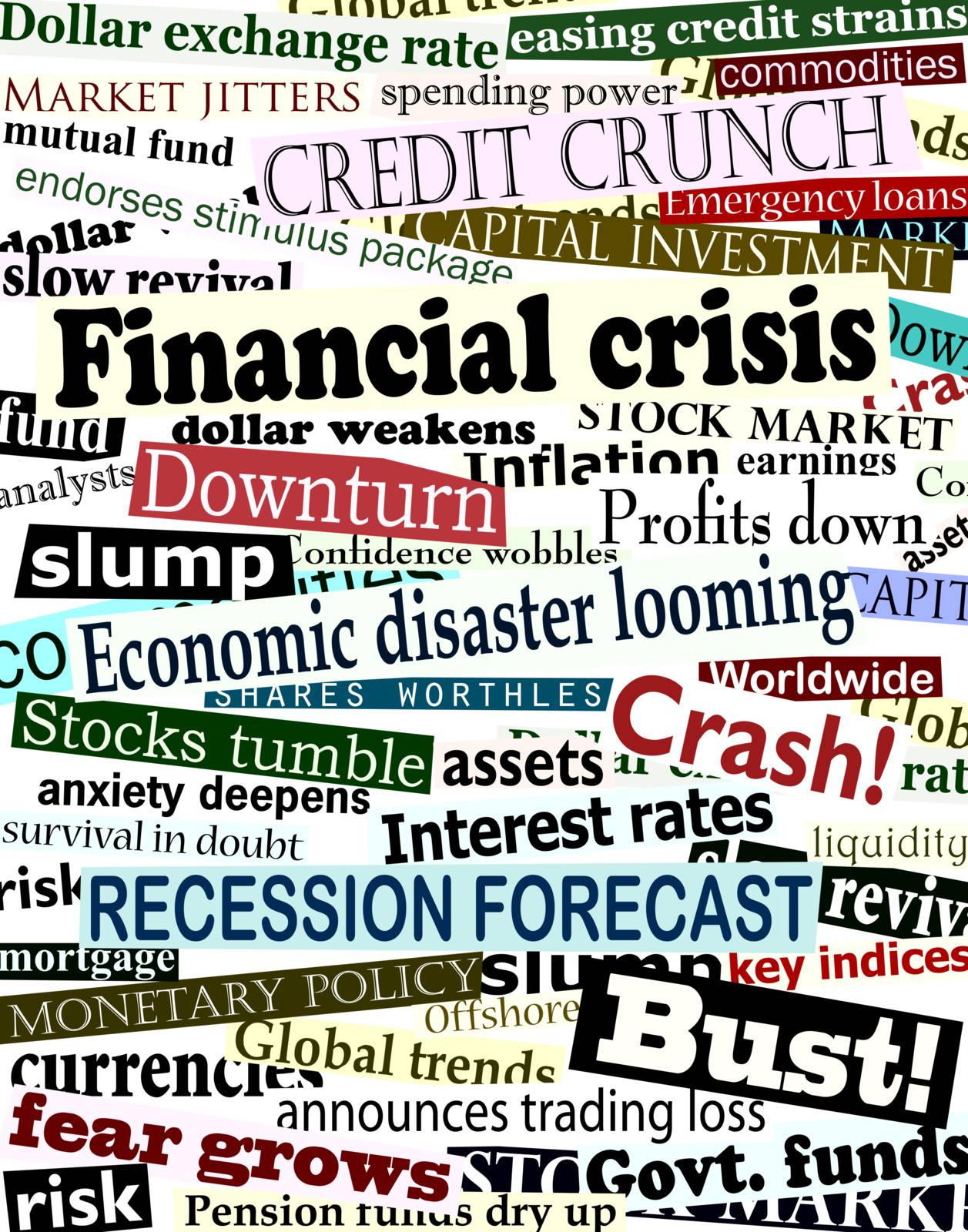Background editable vector design of newspaper headlines about economic problems