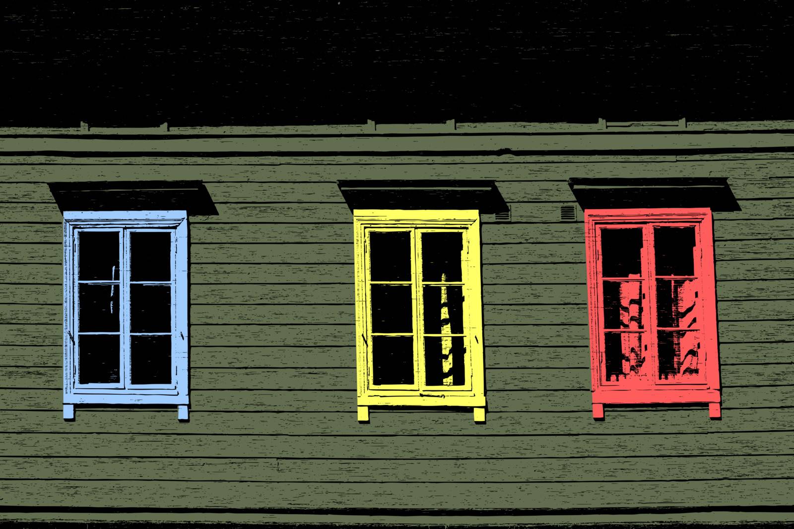 Three windows by Tawng
