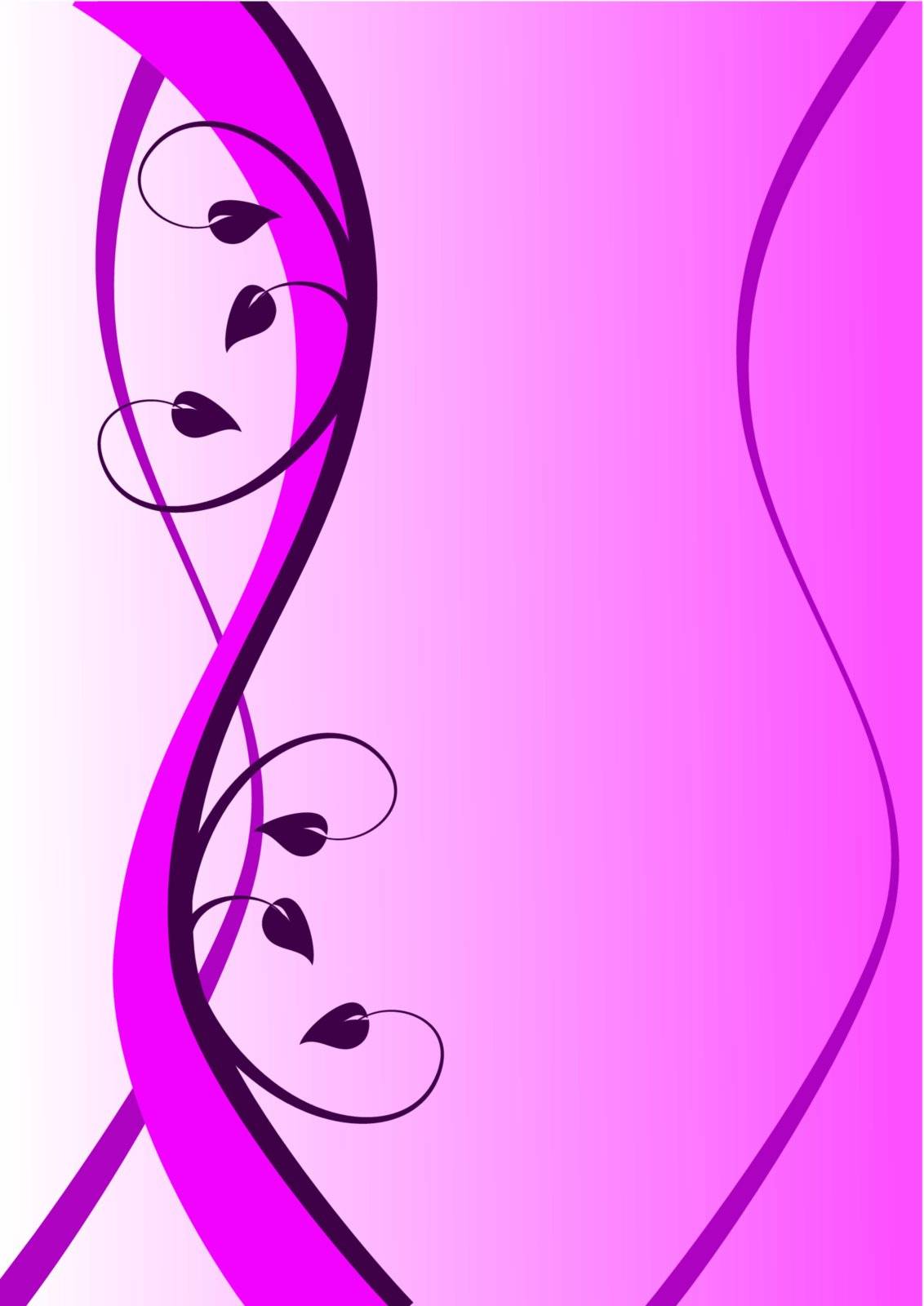 An abstract mauve floral background illustration with room for text. 