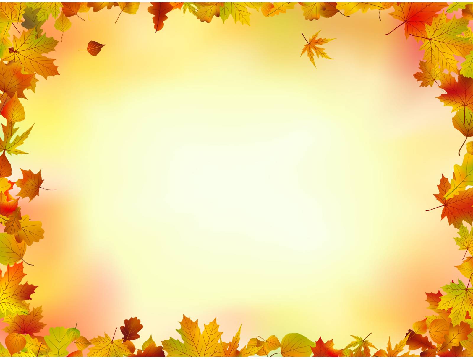 Fall leaves frame by Petrov_Vladimir