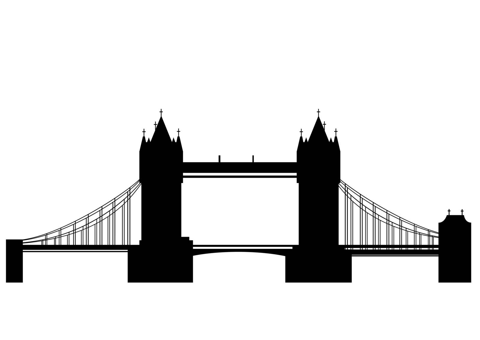 Tower Bridge is a combined bascule and suspension bridge in Londonover the River Thames - vector