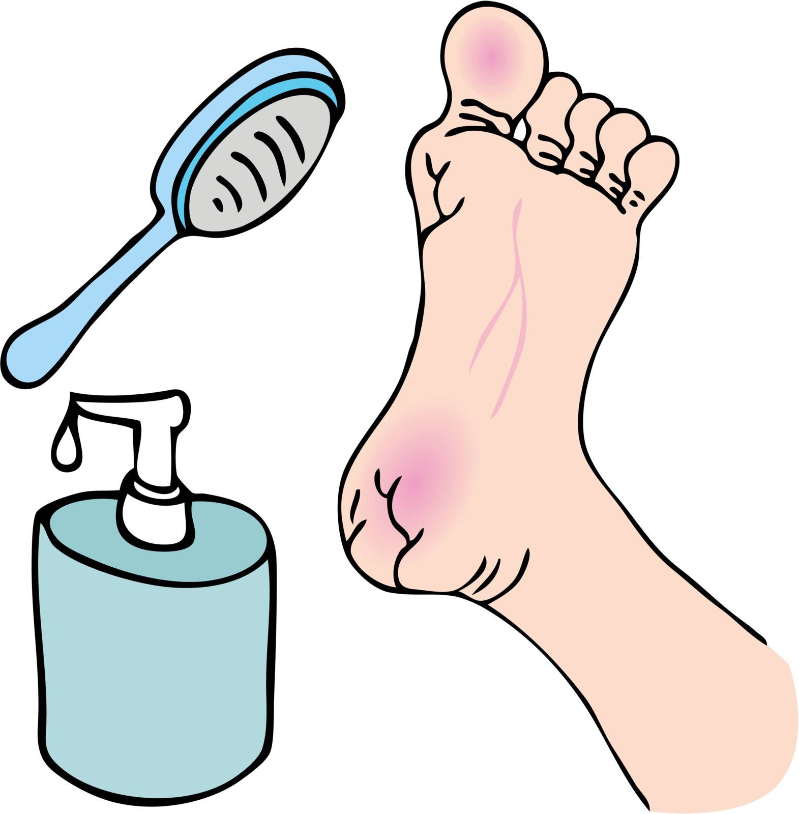 An image of a dry foot with foot spa treatment.