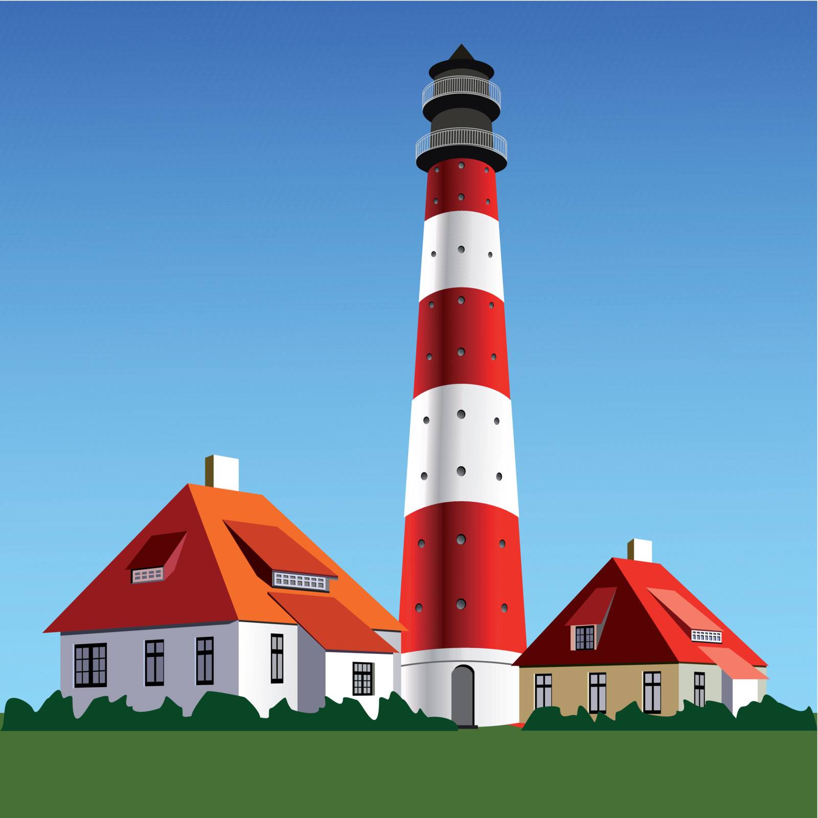 Lighthouse background with blue sky