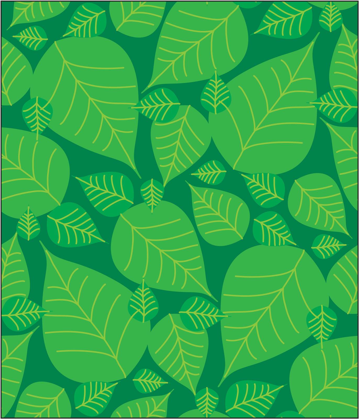 Foliage pattern with green leaves. Select all the art and drop it into your swatches palette to create an Adobe Illustrator pattern.