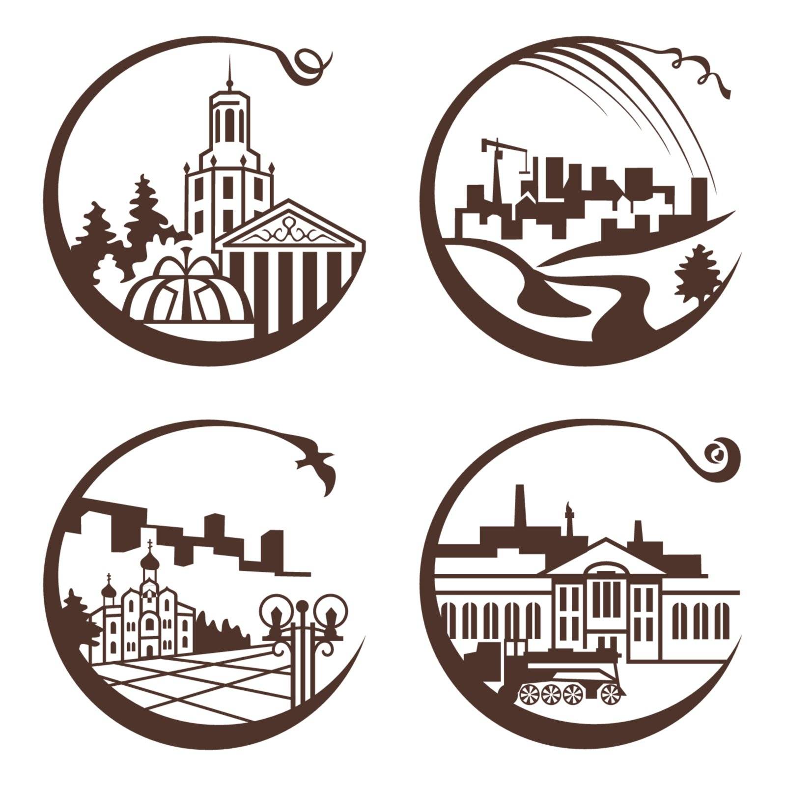 set of vector city graphic illustration