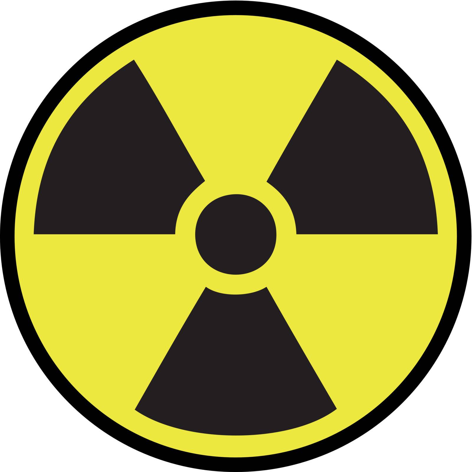 Sign of danger of radiation and radioactive contamination