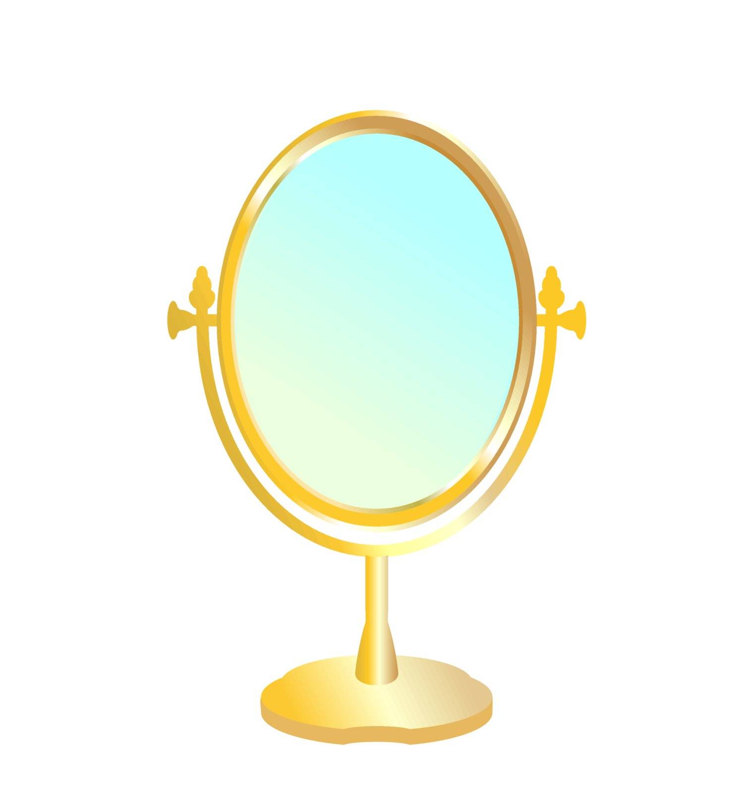 Realistic illustration of gold mirror by smeagorl