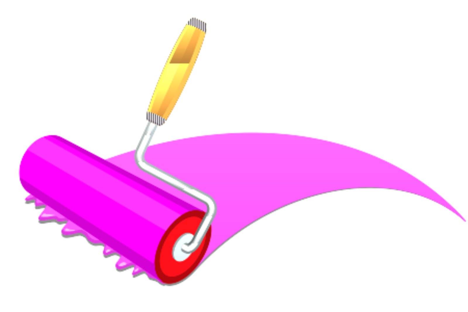 Vector illustration of a rainbow paint roller