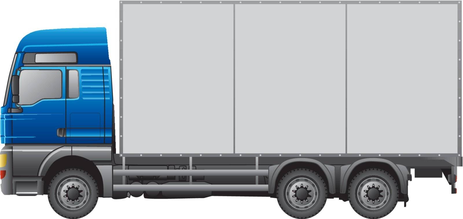 Semi-trailer truck isolated on white