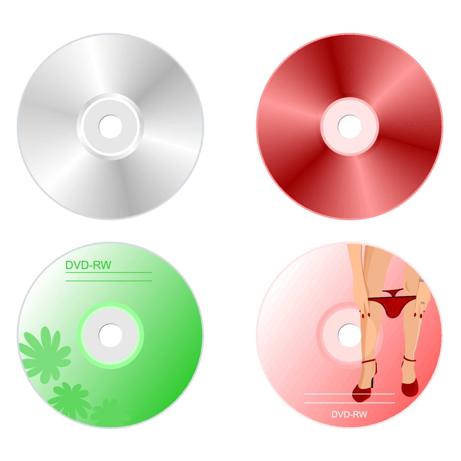 Realistic illustration set DVD disk with both sides - vector