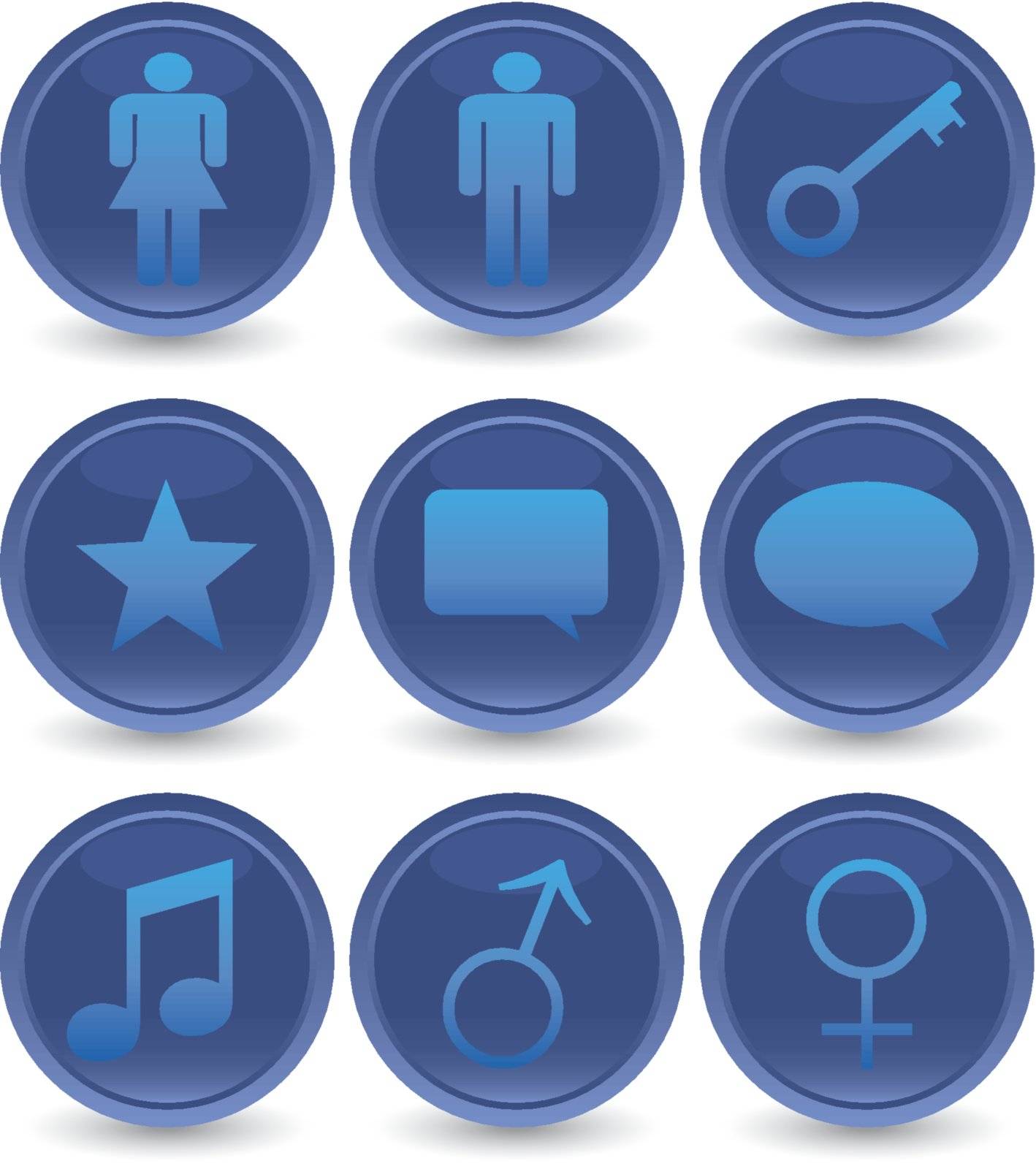 blue web icons set by vadimone