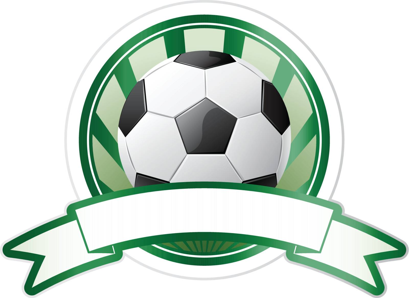 Vector illustration of soccer emblem with ball