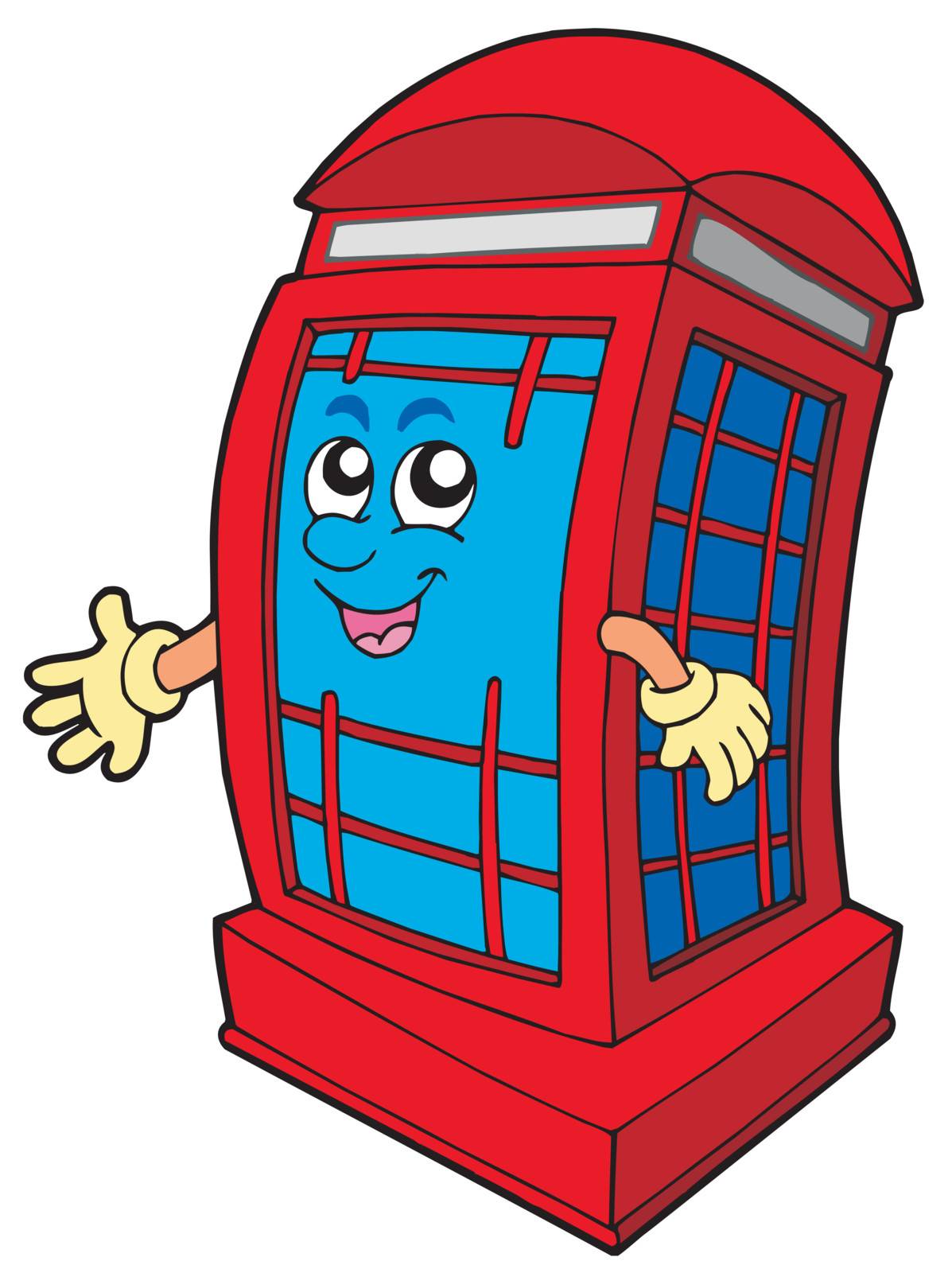English red phone booth - vector illustration.