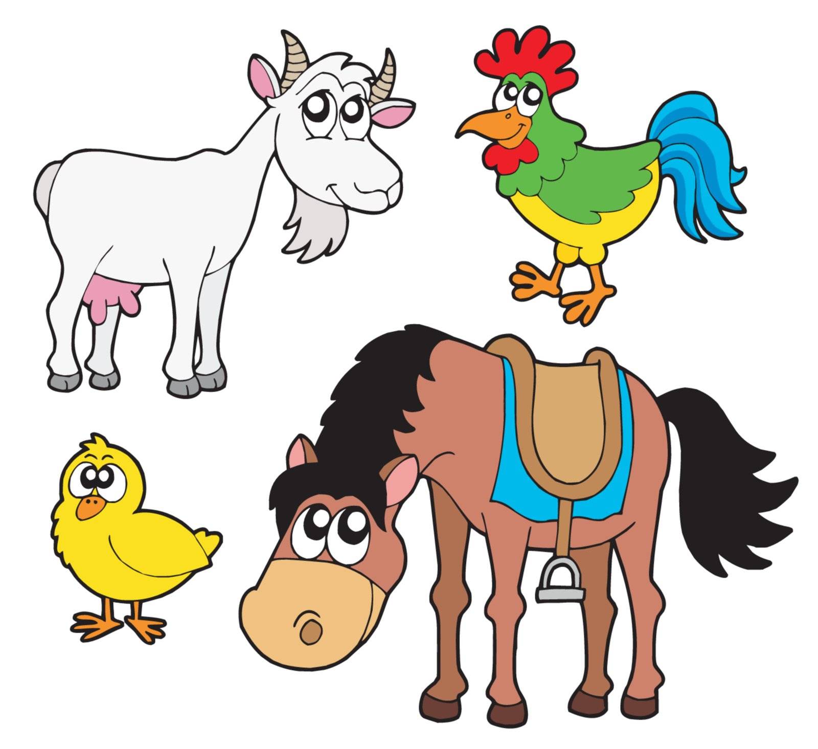 Farm animals collection 2 - vector illustration.