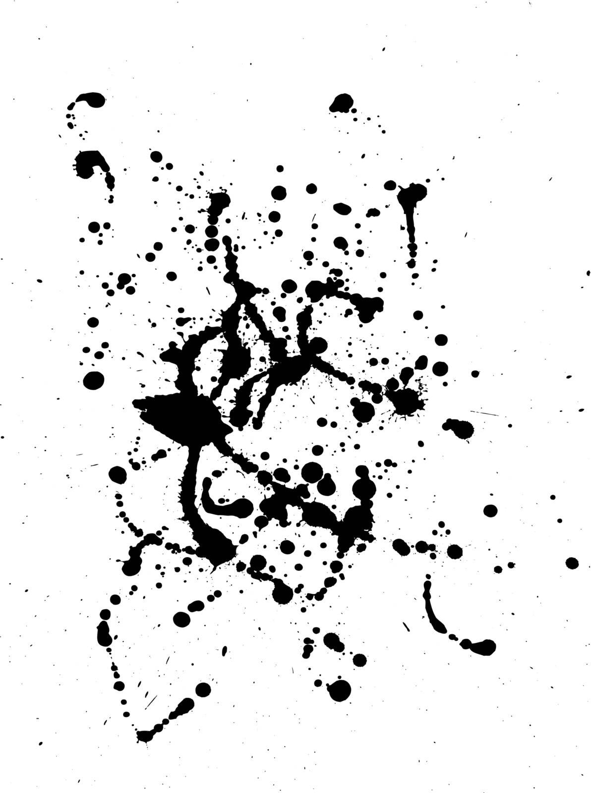 black ink splash over white background