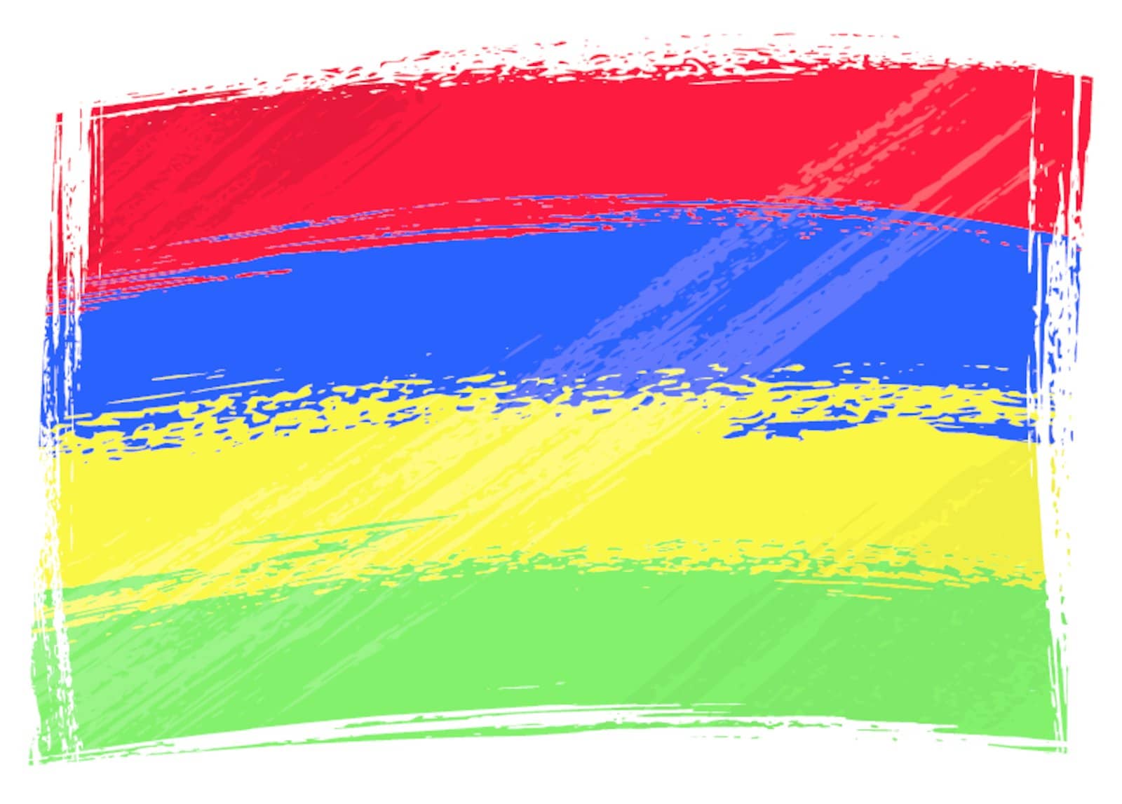 Mauritius national flag created in grunge style
