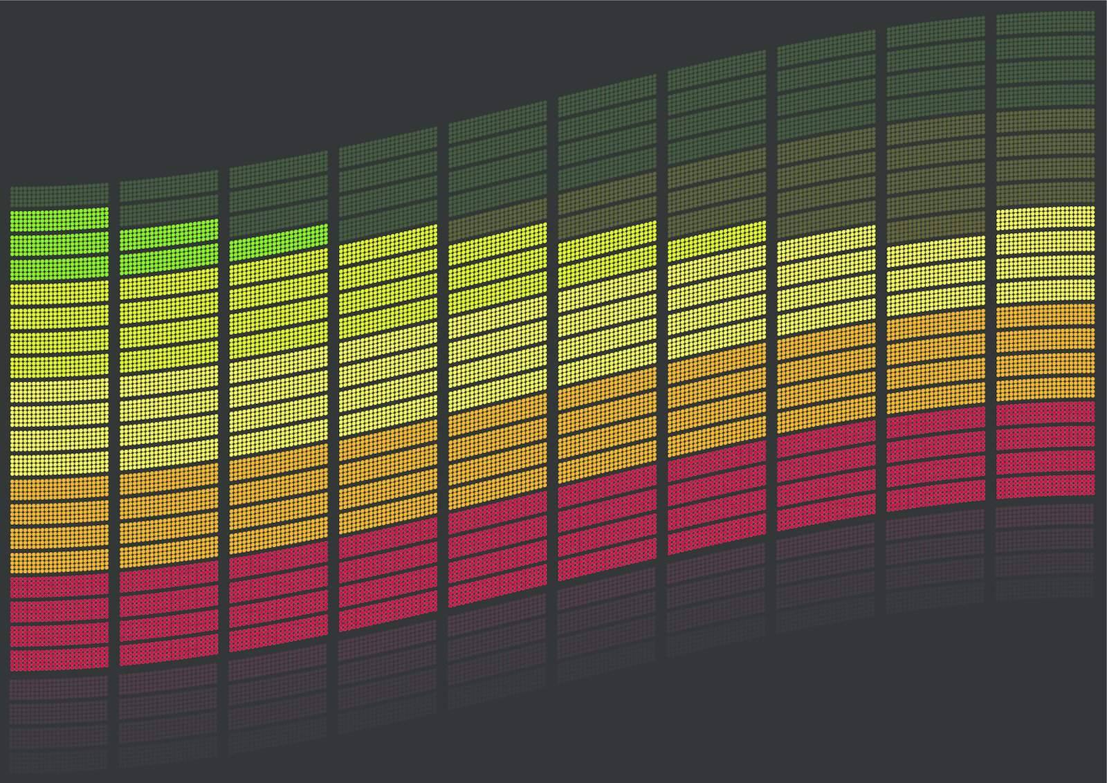 Graphic Equalizer - Multicolored Blocks on Black Background