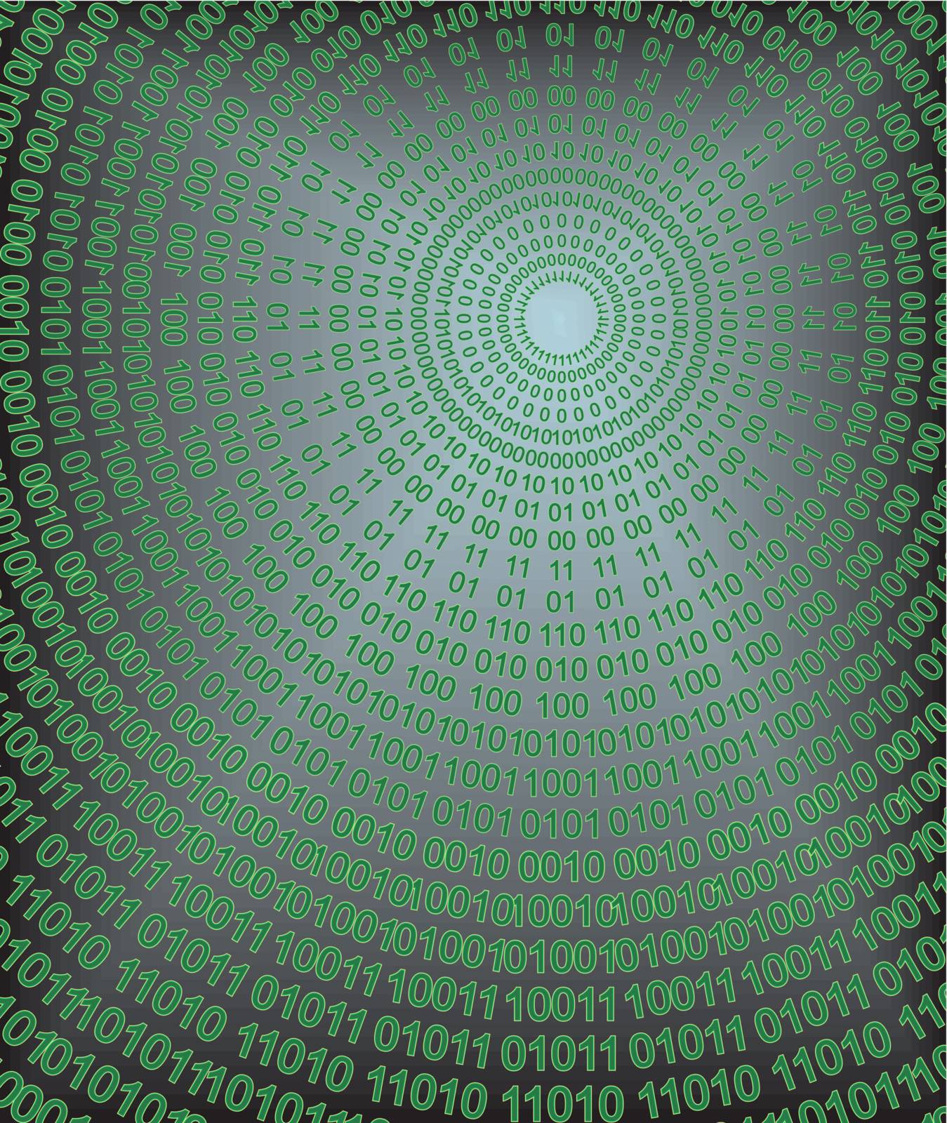 Graphic depicting binary data escaping through vector