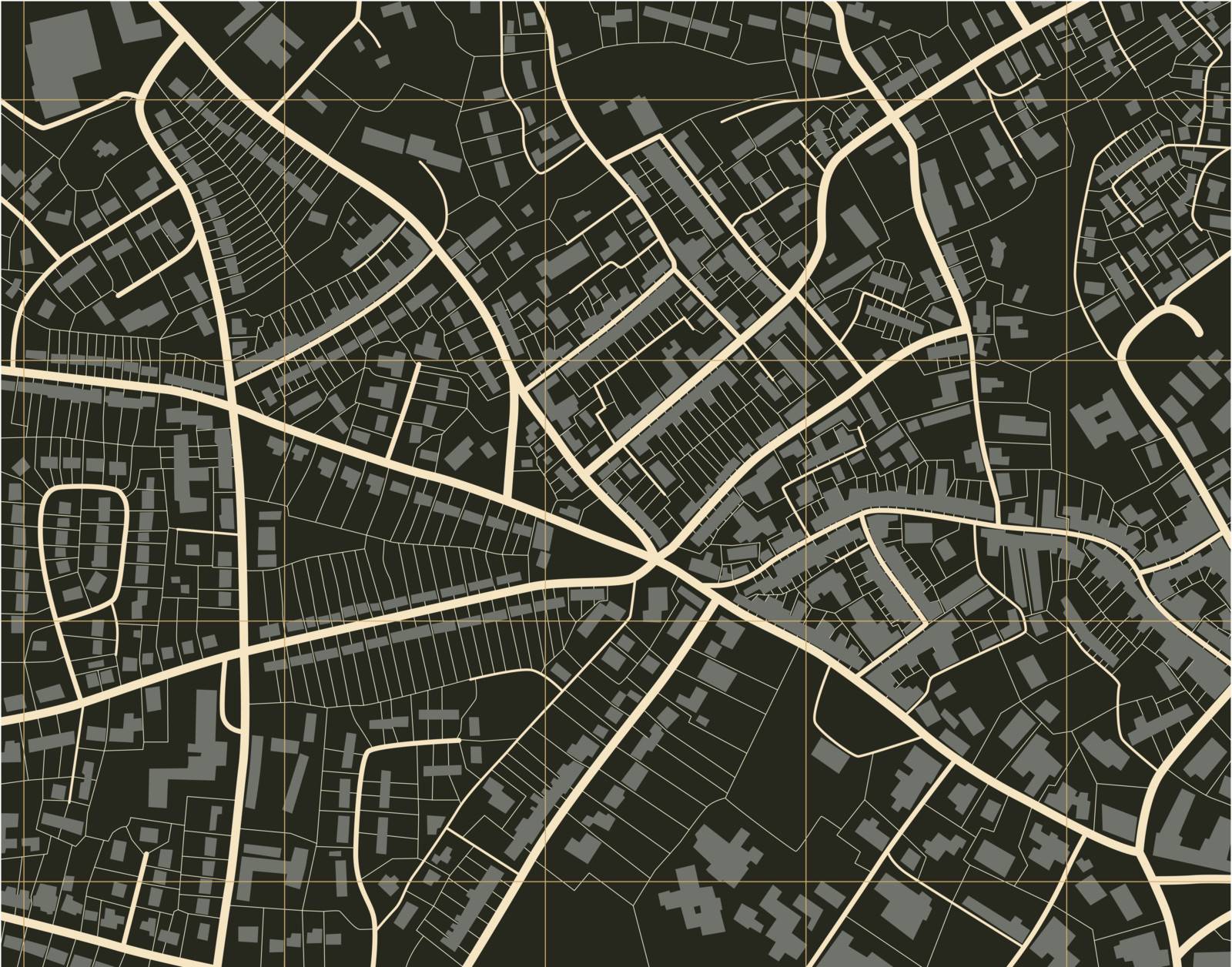 Editable vector illustration of a detailed generic street map without names