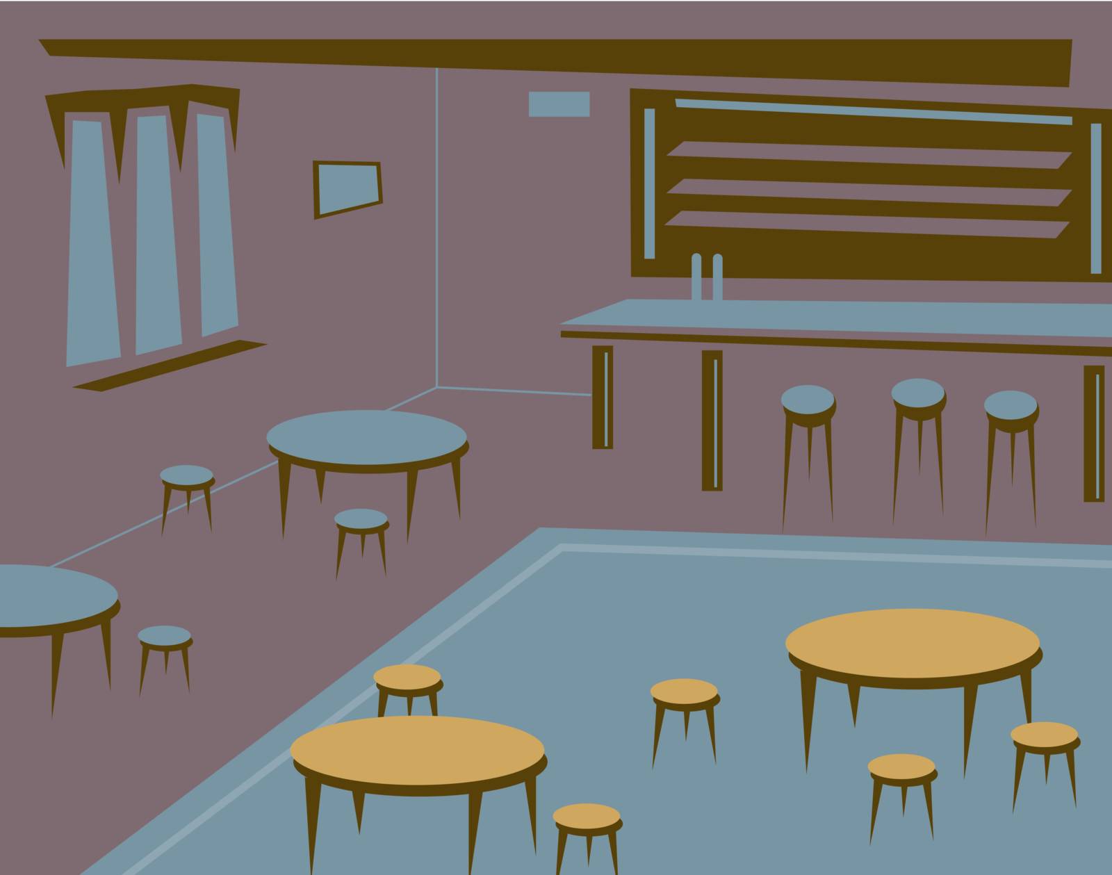 Editable vector illustration of an empty bar or pub as a background