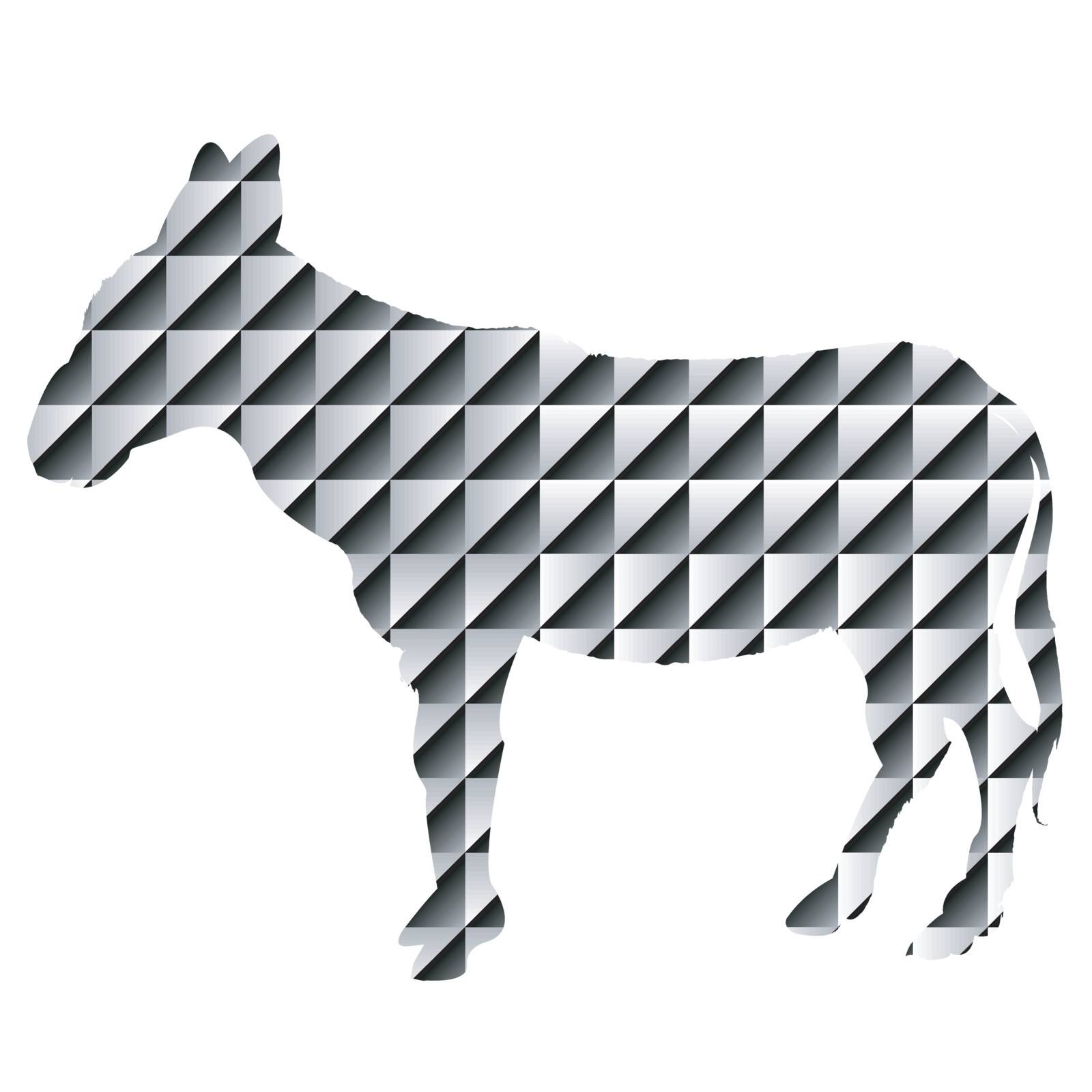 Modern zebra, isolated vector on white