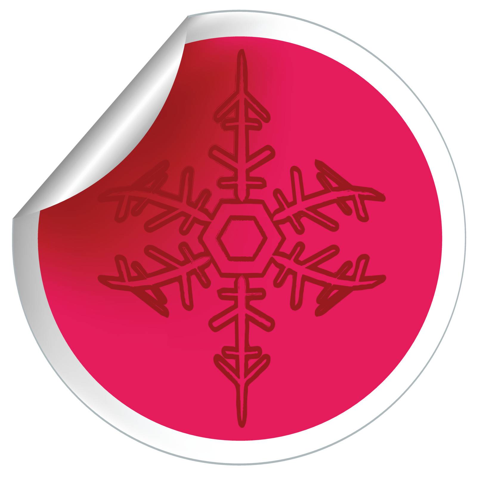 Snowflake label, sticker illustration