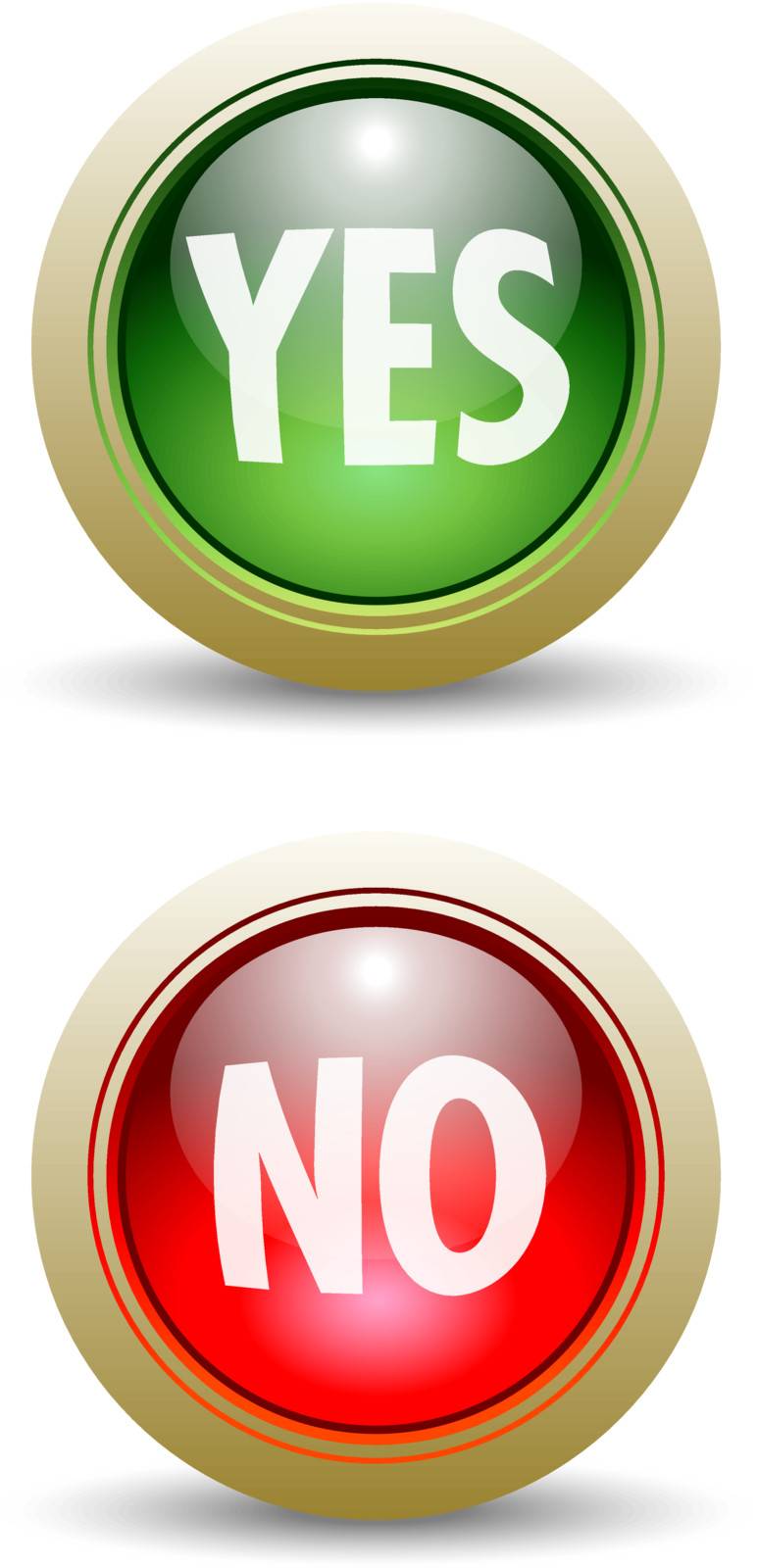 Pair of Yes and No Buttons by Feverpitched