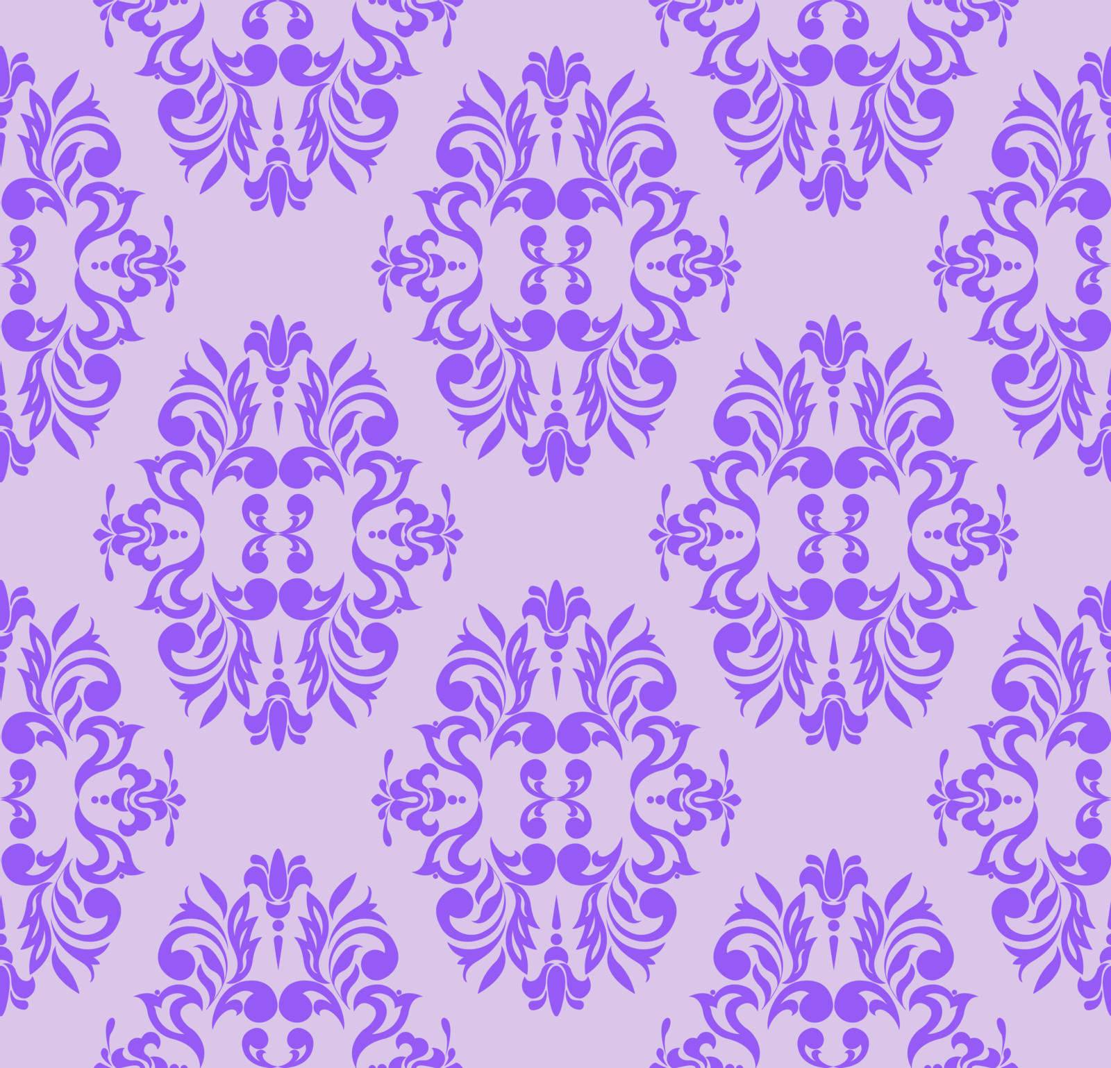 Seamless floral pattern of violet on a lilac background