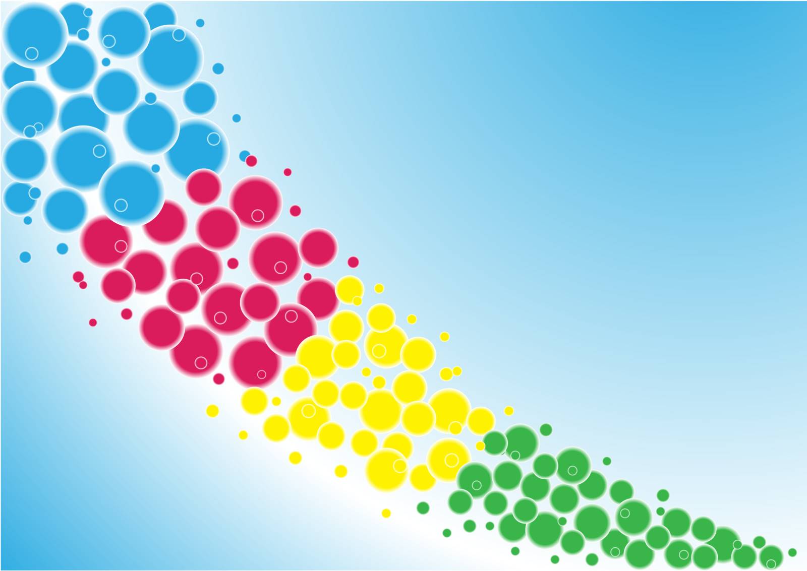 abstract colored background of colored circles in a rainbow vector