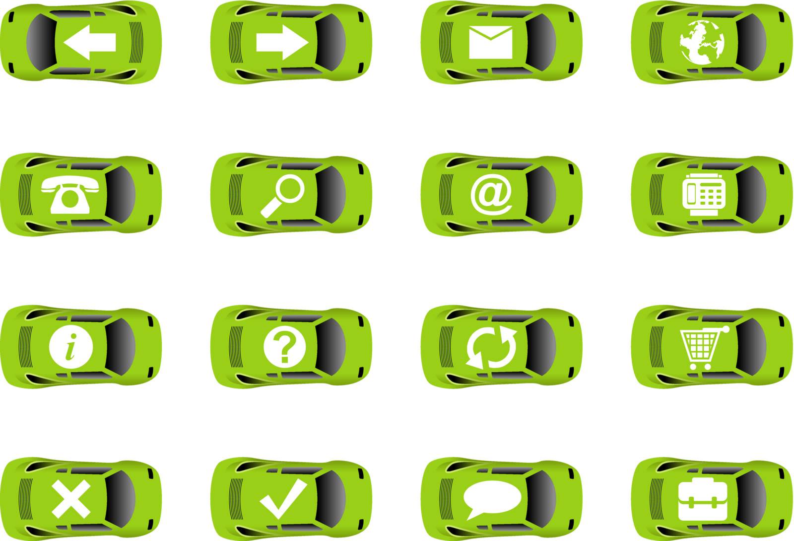 Set 1 of auto web icons. Vector illustration. Other sets of the same style icons look in my gallery 