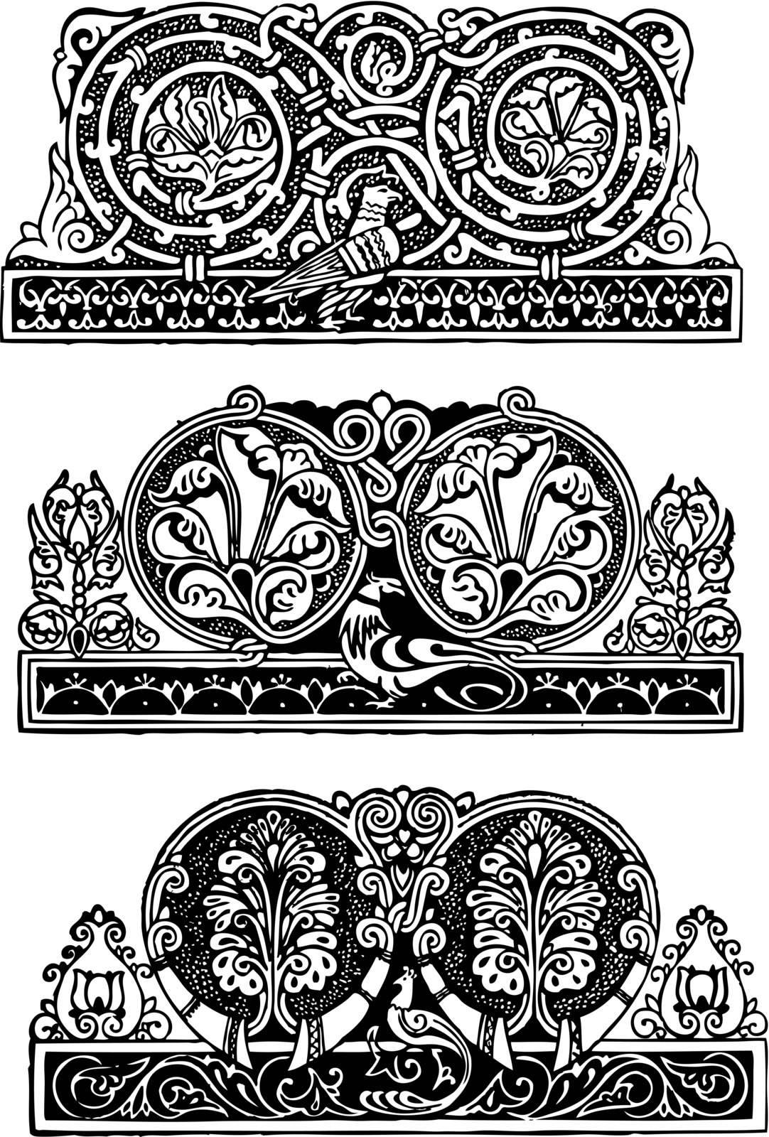 Decorative ornament in the Gothic style. Set - 2. Vector illustration of a format EPS.