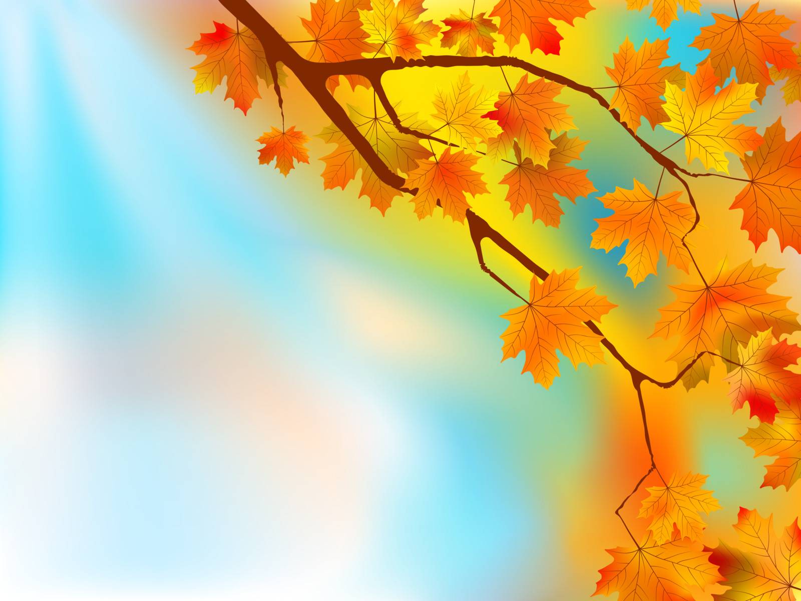 Autumn leaves background in a sunny day. EPS 8 vector file included