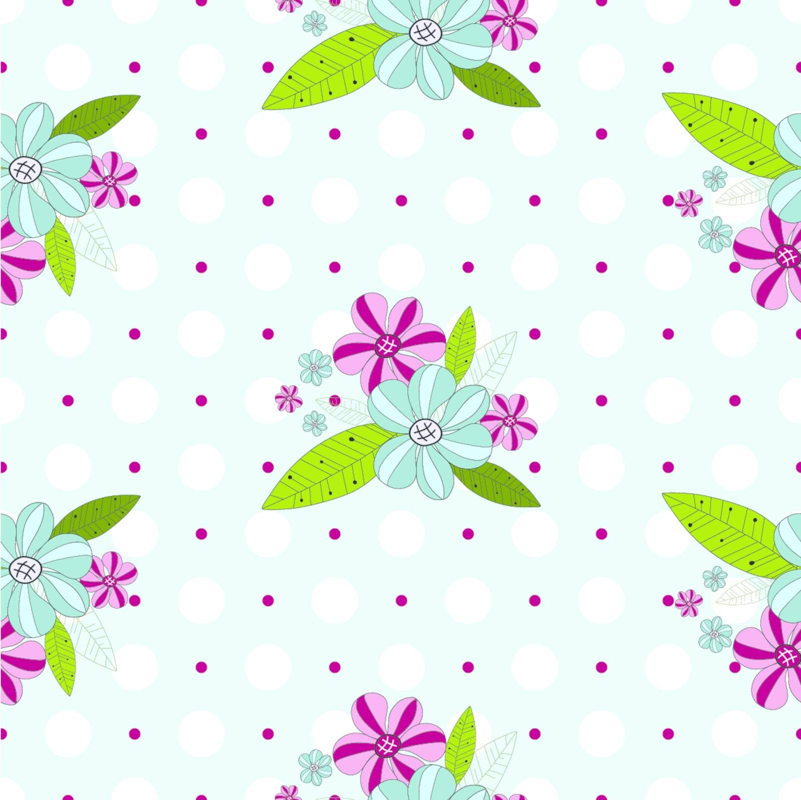 Seamless gentle floral pattern with white peas (vector)