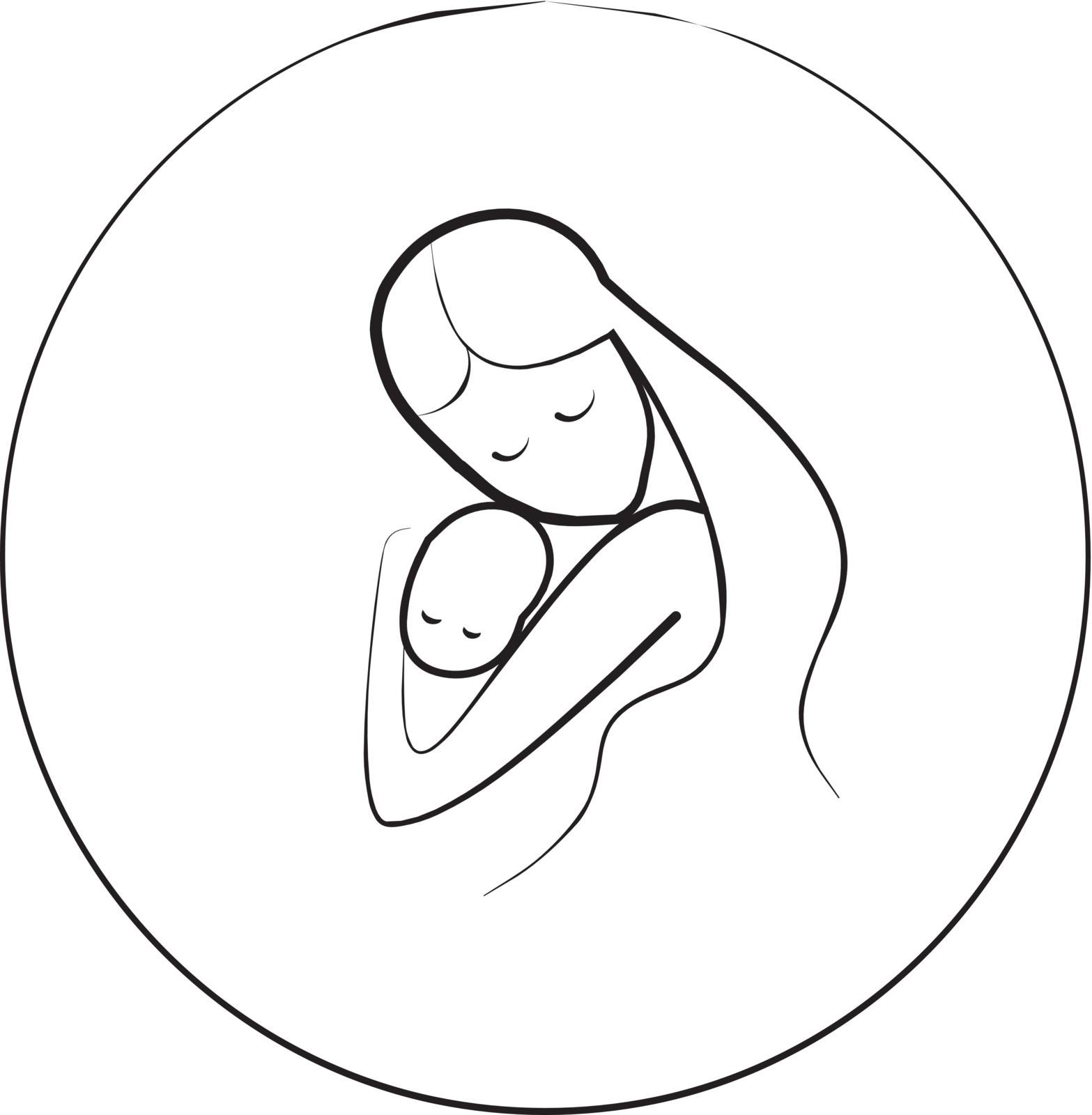 mother and child concept illustration