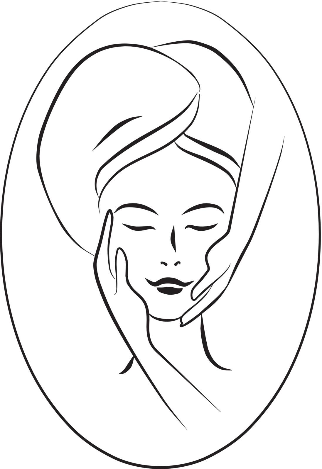 facial massage concept illustration