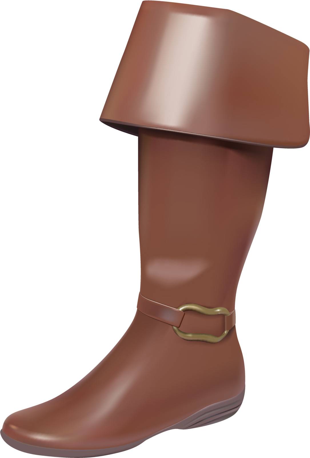 vector girl leather boot on white background