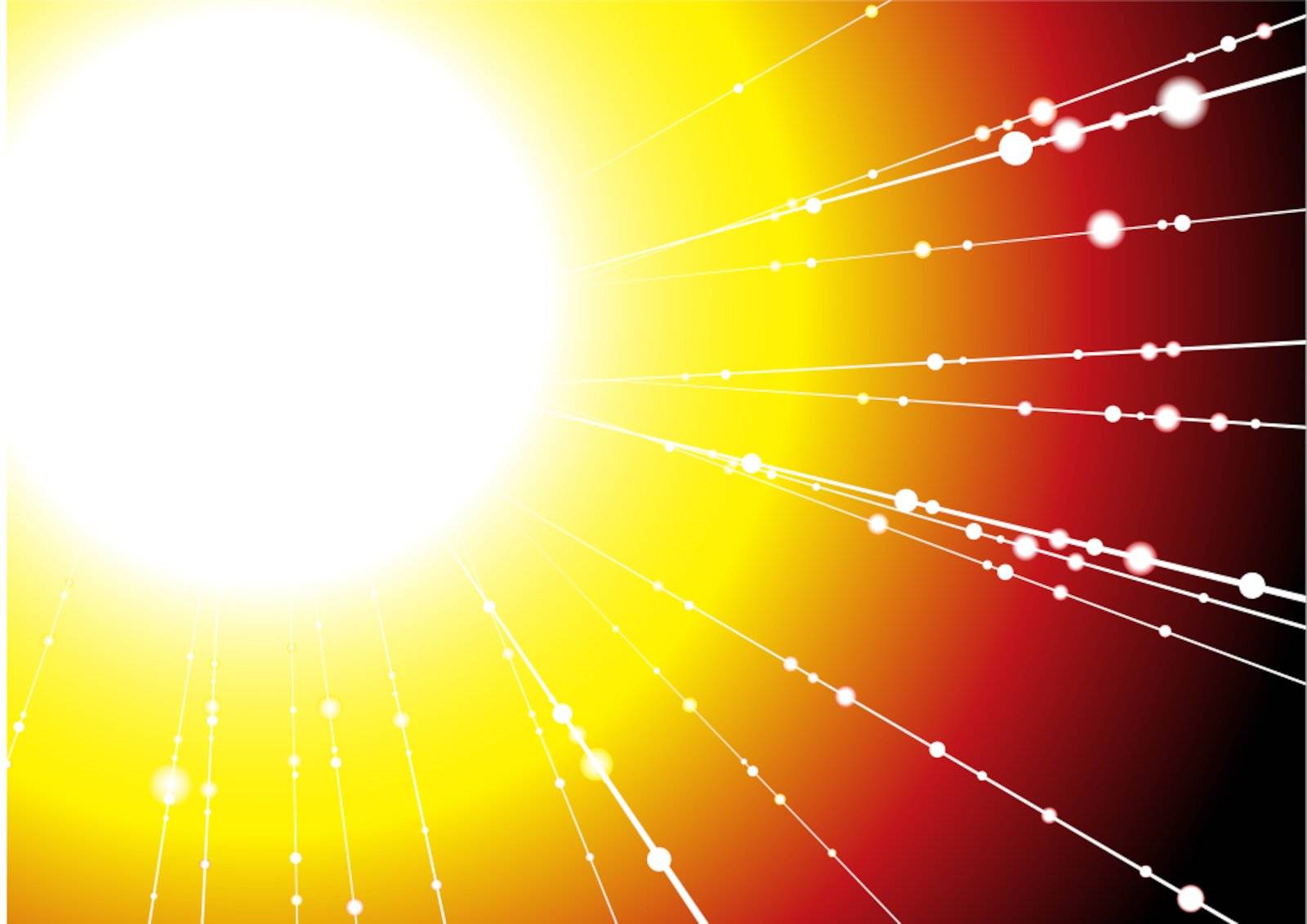 Abstract illustrated sun image with rays of light shooting out