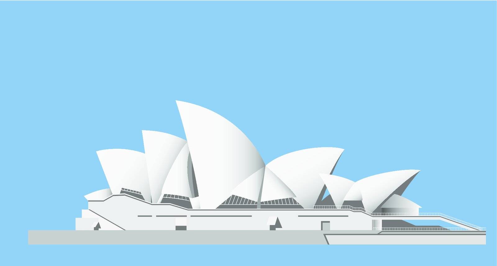 Illustrationof the Sydney Opera House - vector