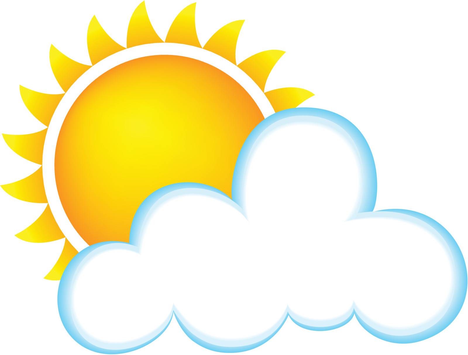 Weather Icon Representing Sunny Weather With Clouds