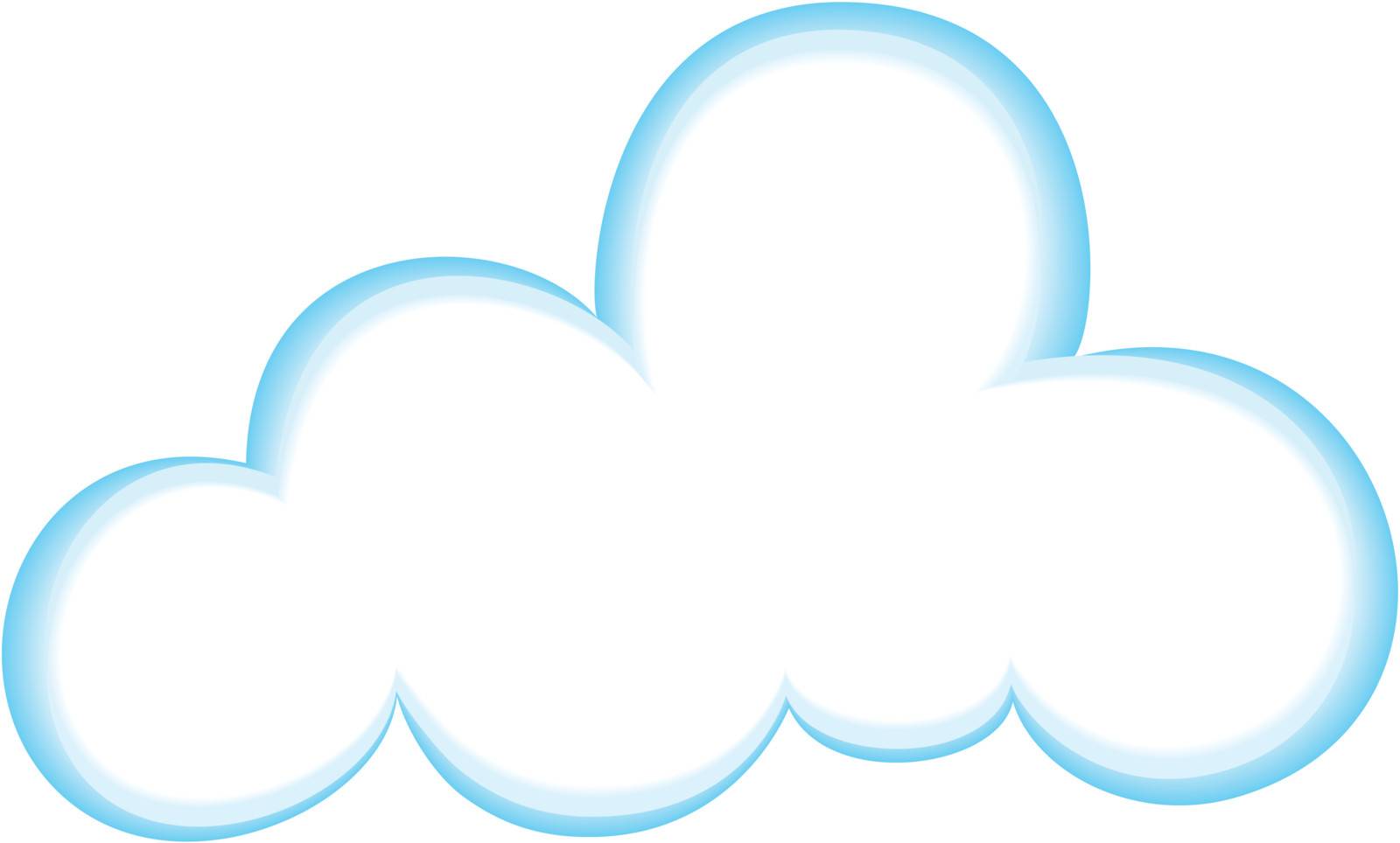 Cloud Icon, Color, Gradient Blue/White